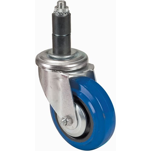 Roulette en caoutchouc &agrave; tige, Pivotant, Diam&egrave;tre 4" (101,6 mm) Helyx Safety & Industrial Supplies
