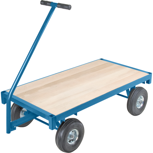 Ergonomic Platform Wagon Trucks, 24" W x 48" L, 45" Handle, 1000 lbs. Capacity, 10" Wheel Dia., Pneumatic Wheels Helyx Safety & Industrial Supplies