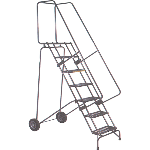 Fold-N-Store Rolling Ladders, 10 Steps, Perforated, 100" High Helyx Safety & Industrial Supplies