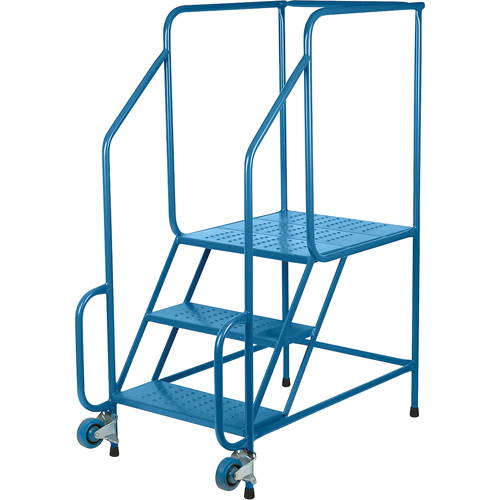 Tilt-N-Roll Ladders, Steel, 3 Steps, 22" Wide, 24" D x 27" H Top Step Helyx Safety & Industrial Supplies