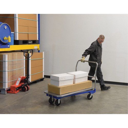 Platform Cart, 48" L x 24" W, 1500 lbs. Capacity, Mold-on Rubber Casters Helyx Safety & Industrial Supplies