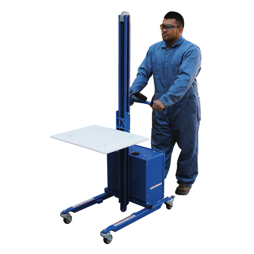 Gerbeur &agrave; plateforme &agrave; &eacute;l&eacute;vation rapide, M&eacute;canisme &eacute;lectrique, Capacit&eacute; de 175 lb, Levage max de 57" Helyx Safety & Industrial Supplies