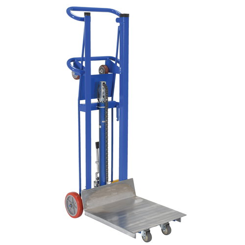 Gerbeur &agrave; plateforme hydraulique, M&eacute;canisme Pompe au pied, Capacit&eacute; de 750 lb, Levage max de 52" Helyx Safety & Industrial Supplies