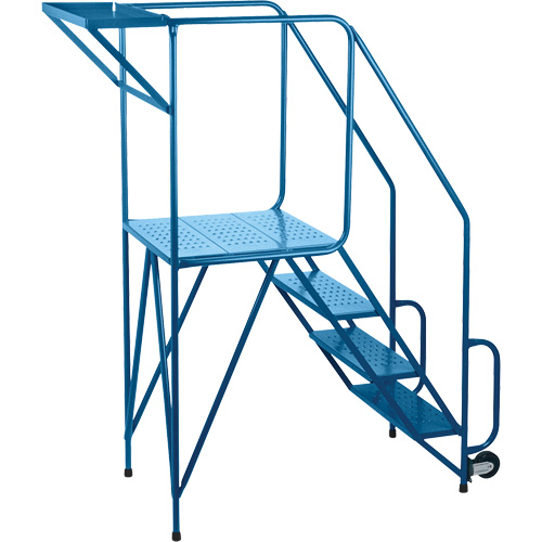 Mechanics/Maintenance Rolling Ladder, Steel, 4 Steps, 38" Platform Height Helyx Safety & Industrial Supplies