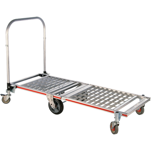 Six Wheel Folding Platform Truck, Aluminum, 1550 lbs., 61-7/8" L x 23-1/4" W, 39" High Helyx Safety & Industrial Supplies