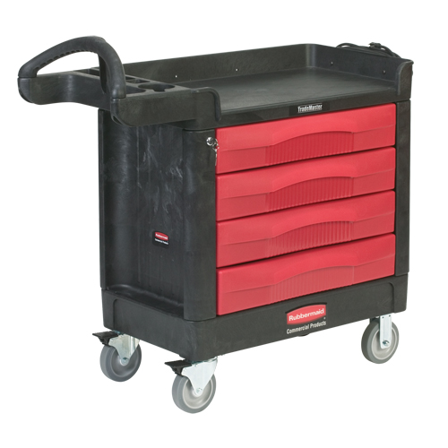 Trademaster Mobile Cabinets & Work Centres, 4 Drawers, 40-5/8" L x 18-7/8" W x 38-3/8" H, Black Helyx Safety & Industrial Supplies