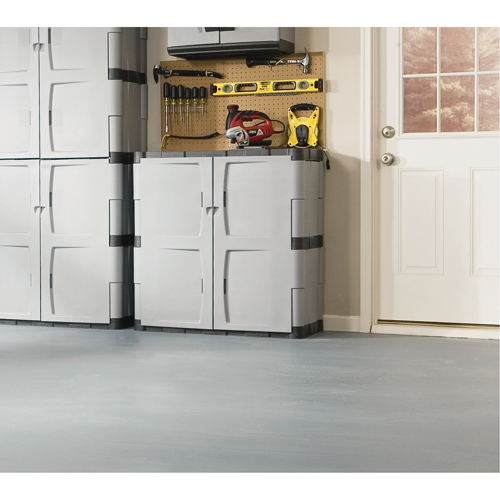 Heavy-Duty Cabinet, Plastic, 37" H x 36" W x 18" D, Mica and Charcoal Helyx Safety & Industrial Supplies