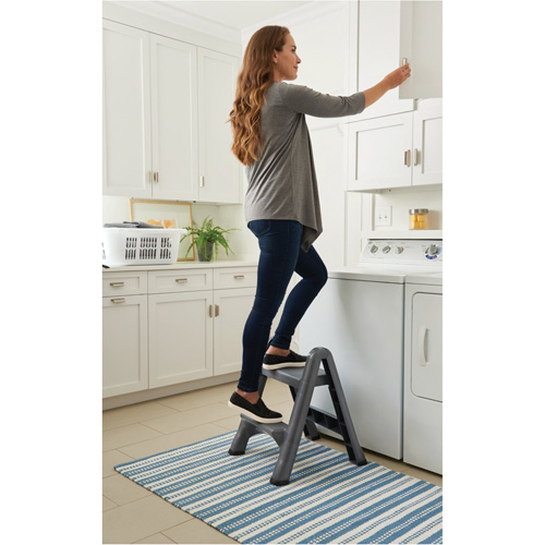 Folding Step Stool, 2 Steps, 19-1/2" x 20-1/2" x 22-3/4" High Helyx Safety & Industrial Supplies