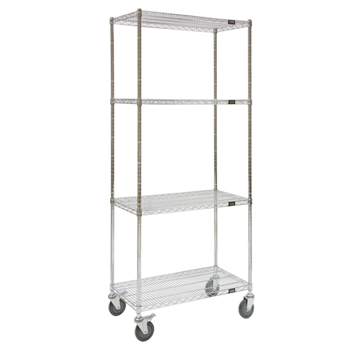 Chariots en treillis m&eacute;tallique, Chrom&eacute;, 36" x 80" x 24", Capacit&eacute; 800 lb Helyx Safety & Industrial Supplies