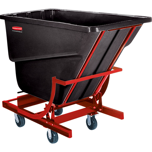 Self-Dumping Hopper, Plastic/Polyethylene, 1 cu.yd., Black Helyx Safety & Industrial Supplies