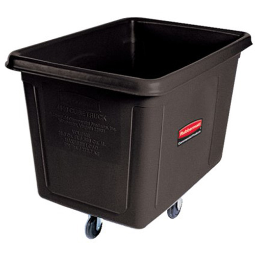 Cube Truck, Black Recycled Plastic, 38" L x 26" W x 28" H, 8 cu. Ft Volume, 300 lbs. Capacity Helyx Safety & Industrial Supplies