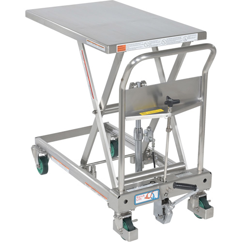 Table &eacute;l&eacute;vatrice hydraulique &agrave; ciseaux, 31-1/2" lo x 19-1/2" la, Acier inoxydable, Capacit&eacute; 550 lb Helyx Safety & Industrial Supplies