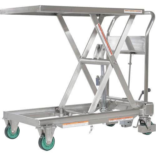 Table &eacute;l&eacute;vatrice hydraulique &agrave; ciseaux, 31-1/2" lo x 19-1/2" la, Acier inoxydable, Capacit&eacute; 550 lb Helyx Safety & Industrial Supplies