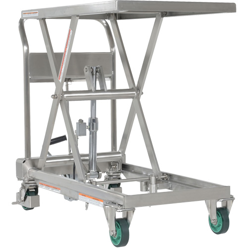 Table &eacute;l&eacute;vatrice hydraulique &agrave; ciseaux, 31-1/2" lo x 19-1/2" la, Acier inoxydable, Capacit&eacute; 550 lb Helyx Safety & Industrial Supplies