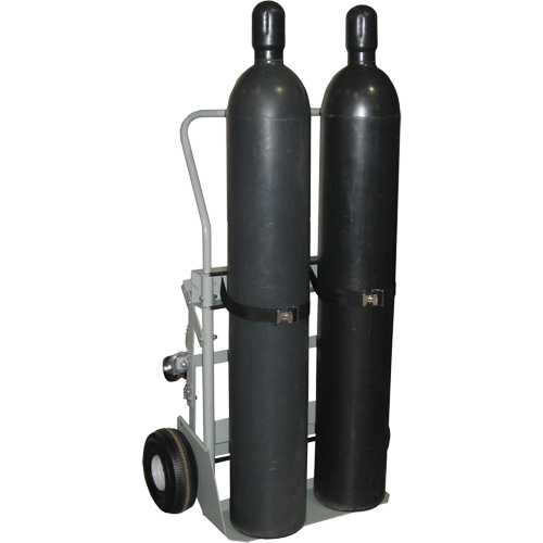 Four-Wheel Cylinder Hand Trucks, Pneumatic Wheels, 28" W x 6" L Base, 1000 lbs. Helyx Safety & Industrial Supplies