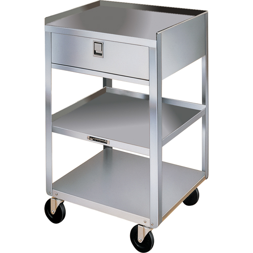 Stainless Steel Equipment Stands, 300 lbs. Capacity, Stainless Steel, 16-3/4" x W, 30-1/8" x H, 18-3/4" D, 1 Drawers Helyx Safety & Industrial Supplies