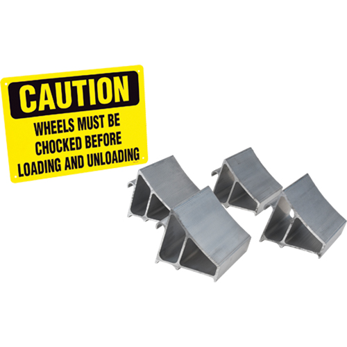 Aluminum Wheel Chock Kit, 7" W x 6" D x 6" H Helyx Safety & Industrial Supplies