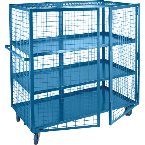 Chariot en treillis m&eacute;tallique, 3 niveaux, 75" lo x 32" la x 62,5" h, Cap. 1200 lb Helyx Safety & Industrial Supplies