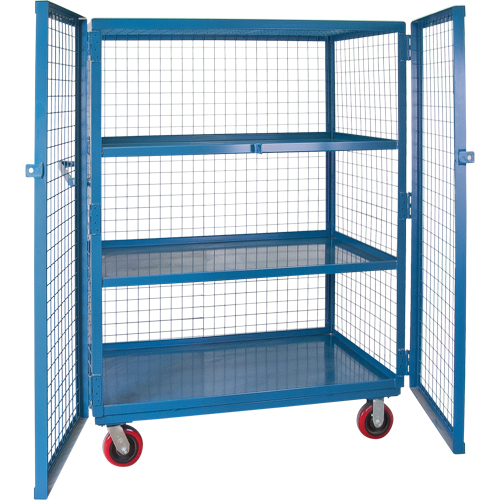 Wire Mesh Truck, 3 Tiers, 51" L x 32" W x 62.5" H, 2400 lbs. Cap. Helyx Safety & Industrial Supplies