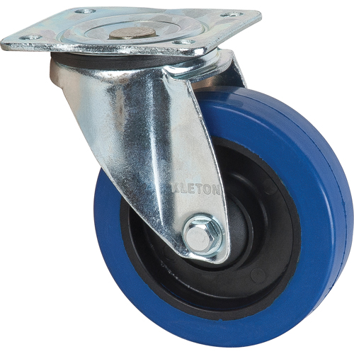 Roulette bleue, Pivotant, 5" (127 mm), Caoutchouc, 400 lb (181 kg) Helyx Safety & Industrial Supplies