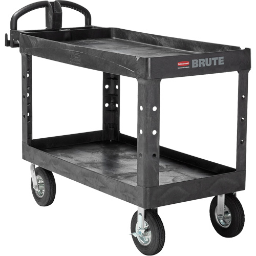 Chariot utilitaire robuste, 2 tiers, 25-1/4" x 33-1/4" x 55", Capacit&eacute; 750 lb Helyx Safety & Industrial Supplies