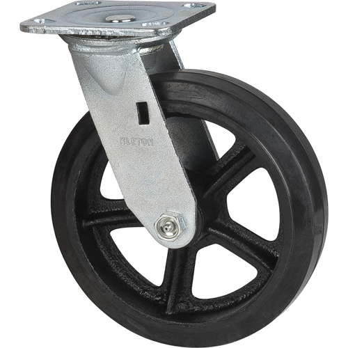 Roulette moul&eacute;, Pivotant, 8" (203,2 mm), Caoutchouc, 660 lb (299 kg) Helyx Safety & Industrial Supplies