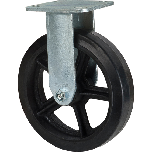 Mold-on Caster, Rigid, 8" (203.2 mm), Rubber, 660 lbs. (299 kg.) Helyx Safety & Industrial Supplies