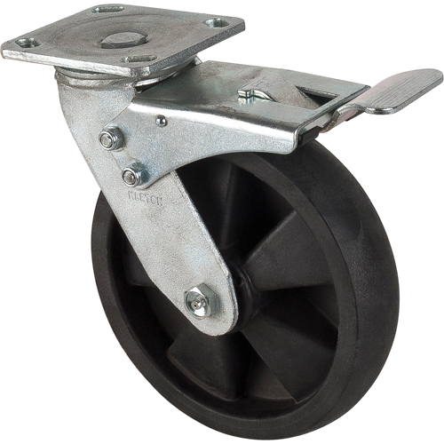Hi-Temp Caster, Swivel with Brake, 8" (203.2 mm), Nylon, 1000 lbs. (453 kg.) Helyx Safety & Industrial Supplies