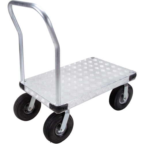 Chariots &agrave; plateforme en aluminium, 24" la x 36" lo, 1600 lb cap, Roues Pneumatique Helyx Safety & Industrial Supplies
