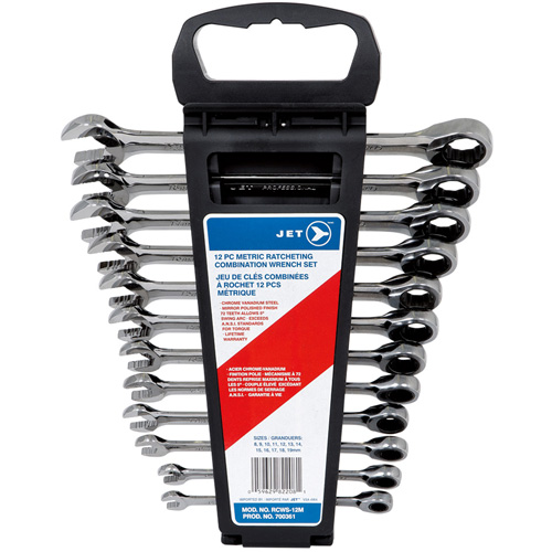 12-PC Long Pattern Metric Ratcheting Combination Wrench Set, Plain Handle Helyx Safety & Industrial Supplies