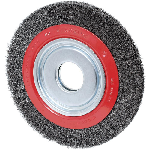 101G-2C Crimped Wire Wheel, 8" Dia., 0.02" Fill, 1/2" - 2" Arbor Helyx Safety & Industrial Supplies