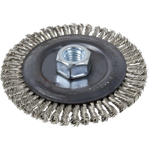 Disque m&eacute;tallique &agrave; brosse &eacute;troit, Dia. 6", Fils 0,022", Arbre 5/8"-11 Helyx Safety & Industrial Supplies