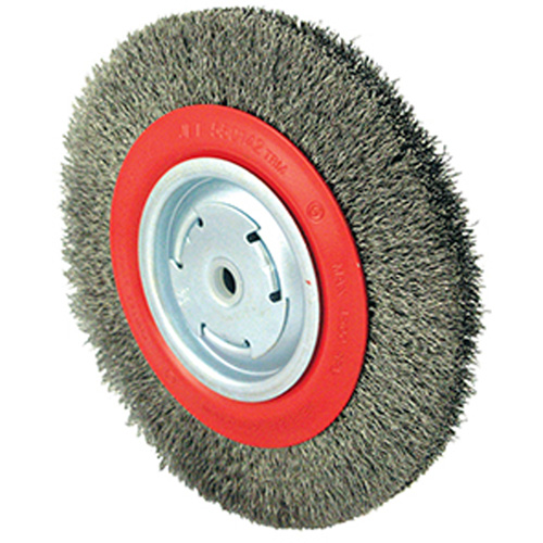 101G-2M Medium Wire Wheel, 8" Dia., 0.014" Fill, 1/2" - 2" Arbor Helyx Safety & Industrial Supplies