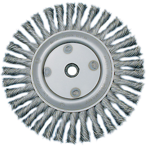 Meule &agrave; fils nou&eacute;s torsad&eacute;s, Dia. 6", Fils 0,02", Arbre 5/8"-1/2, Acier Helyx Safety & Industrial Supplies
