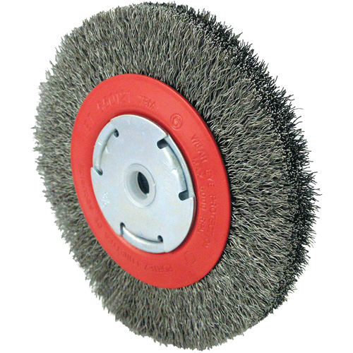 Brosse &agrave; fils cr&ecirc;p&eacute;s 101F-2M, 6" dia., Fils 0,014", Arbre 1/2" - 2" Helyx Safety & Industrial Supplies