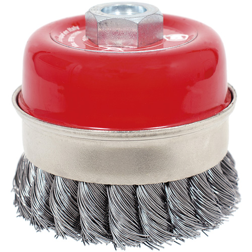 CKB3201T High Performance Knot Banded Cup Brush, 3-1/2" Dia. x 5/8"-11 Arbor Helyx Safety & Industrial Supplies
