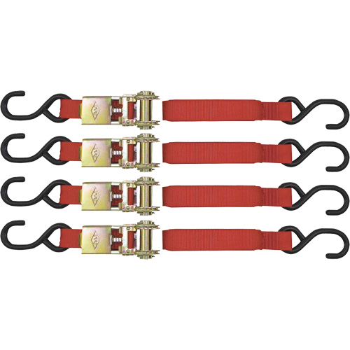 ITD-1154R Ratchet Tie Down Set, S-Hook, 1" W x 15' L, 1500 lbs. (680 kg) Working Load Limit Helyx Safety & Industrial Supplies