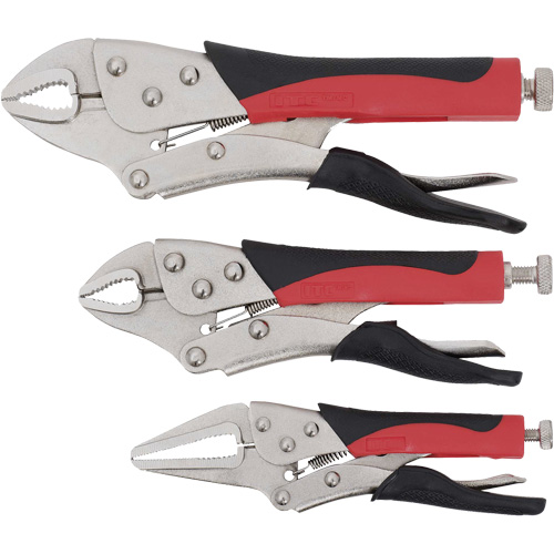 Jeu de pinces-&eacute;taux &agrave; manche rembourr&eacute;, Longueur 6"/10"/7", M&acirc;choire courb&eacute;e/Bec long Helyx Safety & Industrial Supplies