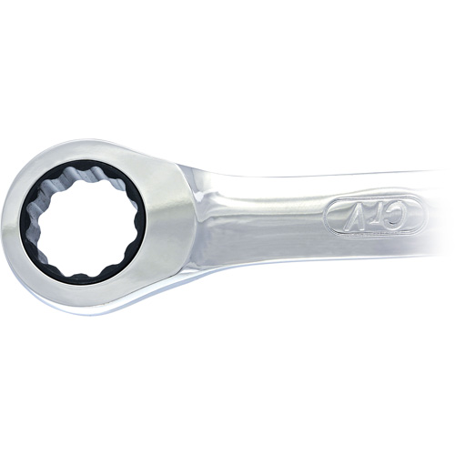 Non-Reversible Long Pattern Ratcheting Combination Wrench, 19 mm, Plain Finish Helyx Safety & Industrial Supplies