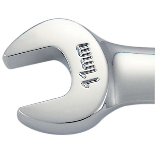Non-Reversible Long Pattern Ratcheting Combination Wrench, 11 mm, Chrome Finish Helyx Safety & Industrial Supplies