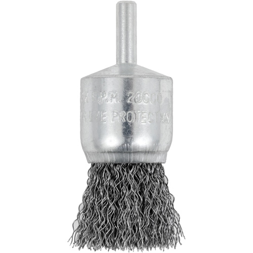 Brosse coupelle sertie mont&eacute;e sur tige, 1", Fils 0,012", Tige 1/4" Helyx Safety & Industrial Supplies