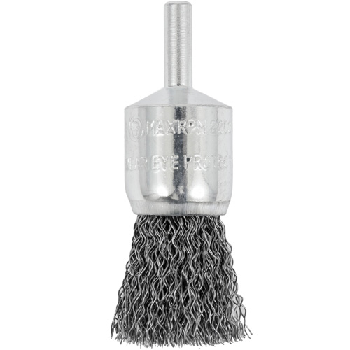Brosse coupelle sertie mont&eacute;e sur tige, 3/4", Fils 0,012", Tige 1/4" Helyx Safety & Industrial Supplies