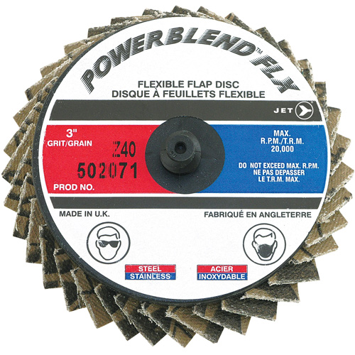 Powerblend FLX Roll-on Flap Disc, 3" x Type R, Z40 Grit, Zirconia Alumina Helyx Safety & Industrial Supplies