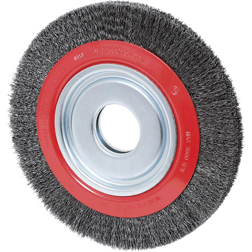 Crimped Wire Wheel, 10" Dia., 0.02" Fill, 2" Arbor Helyx Safety & Industrial Supplies