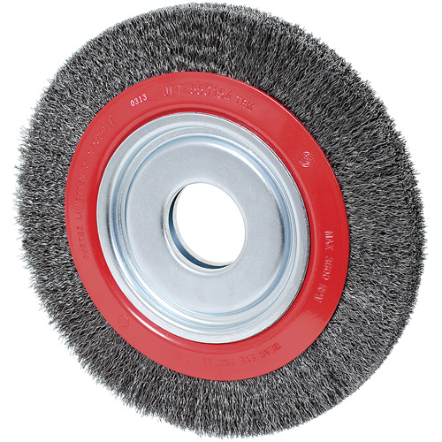 Crimped Wire Wheel, 10" Dia., 0.014" Fill, 2" Arbor Helyx Safety & Industrial Supplies