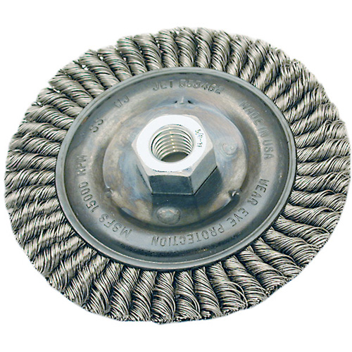 Stringer Bead Brush, 4" Dia., 0.022" Fill, 5/8"-11 Arbor, Steel Helyx Safety & Industrial Supplies
