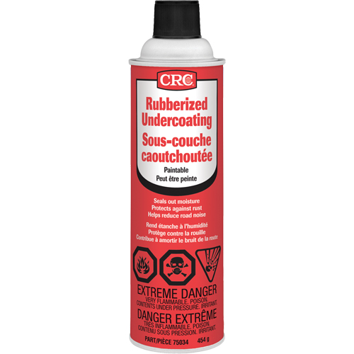 Rubberized Spray Undercoating, 16 oz./454 g/473 ml, Aerosol Can, Black Helyx Safety & Industrial Supplies