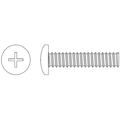 Pan Head Machine Screws, #6-32 x 1" L, Zinc Plated Helyx Safety & Industrial Supplies