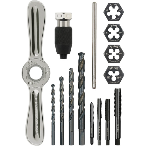 Jeu de tarauds et fili&egrave;res avev poign&eacute;e 2-en-1 Hex-Lok, 15 Morceaux Helyx Safety & Industrial Supplies