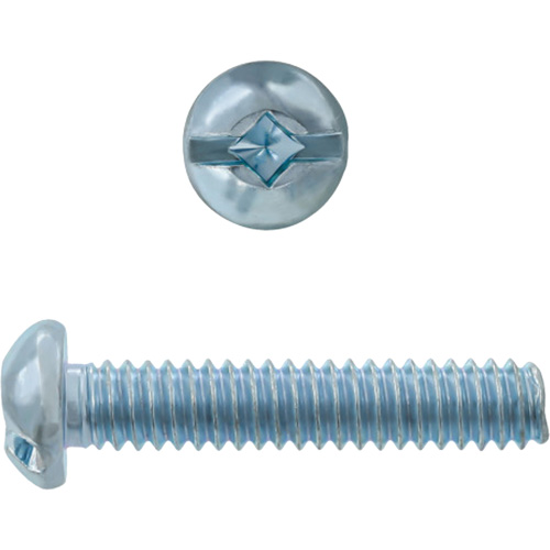 Round Square/Slot HD Machine Screws, #6 x 3" L, Zinc Plated Helyx Safety & Industrial Supplies